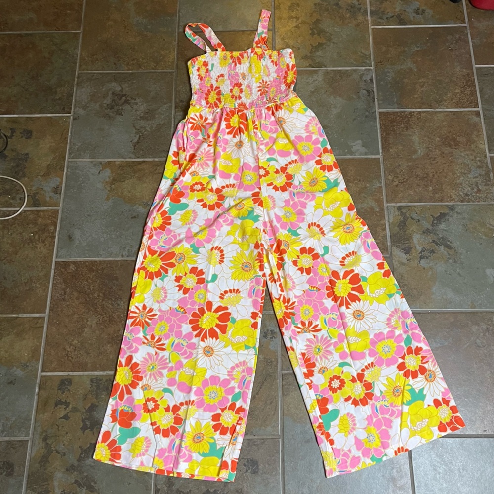 Vibrant Floral Jumpsuit in Pink and Yellow